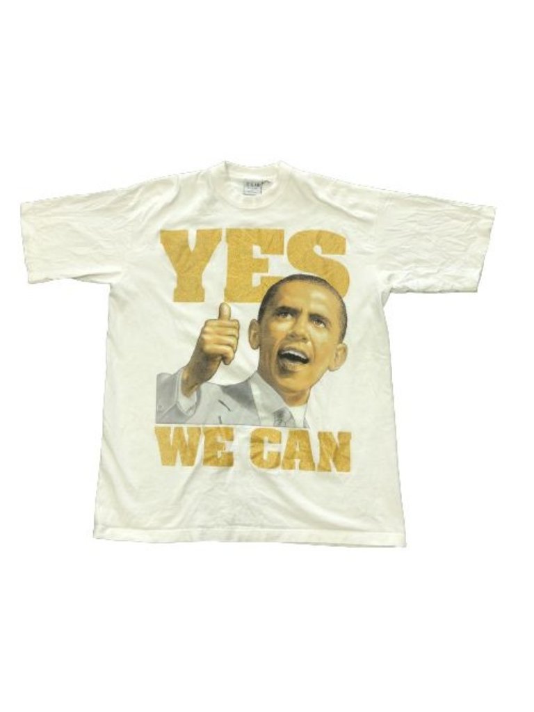 Obama Yes We Can White T-Shirt - Size Xl